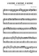 Téléchargez l'arrangement pour piano de la partition de Traditionnel-A-boire-a-boire-a-boire en PDF